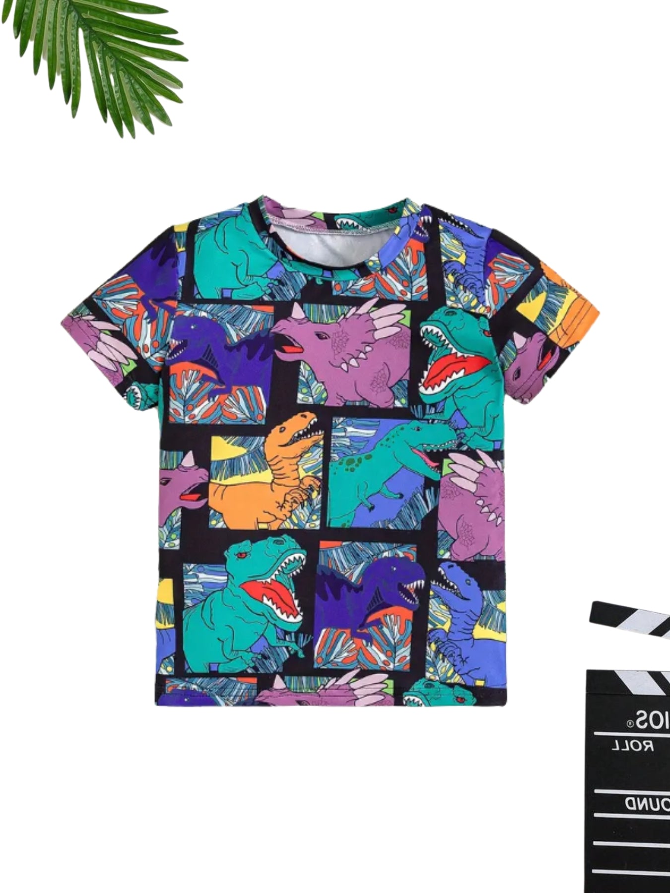 Boys Black Dinosaur Cotton Blend Casual wear Comfortable T-Shirt