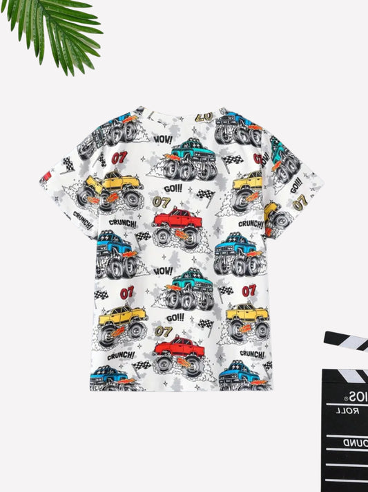 Boys Cars Printed Cotton Blend Casual wear Comfortable T-Shirt