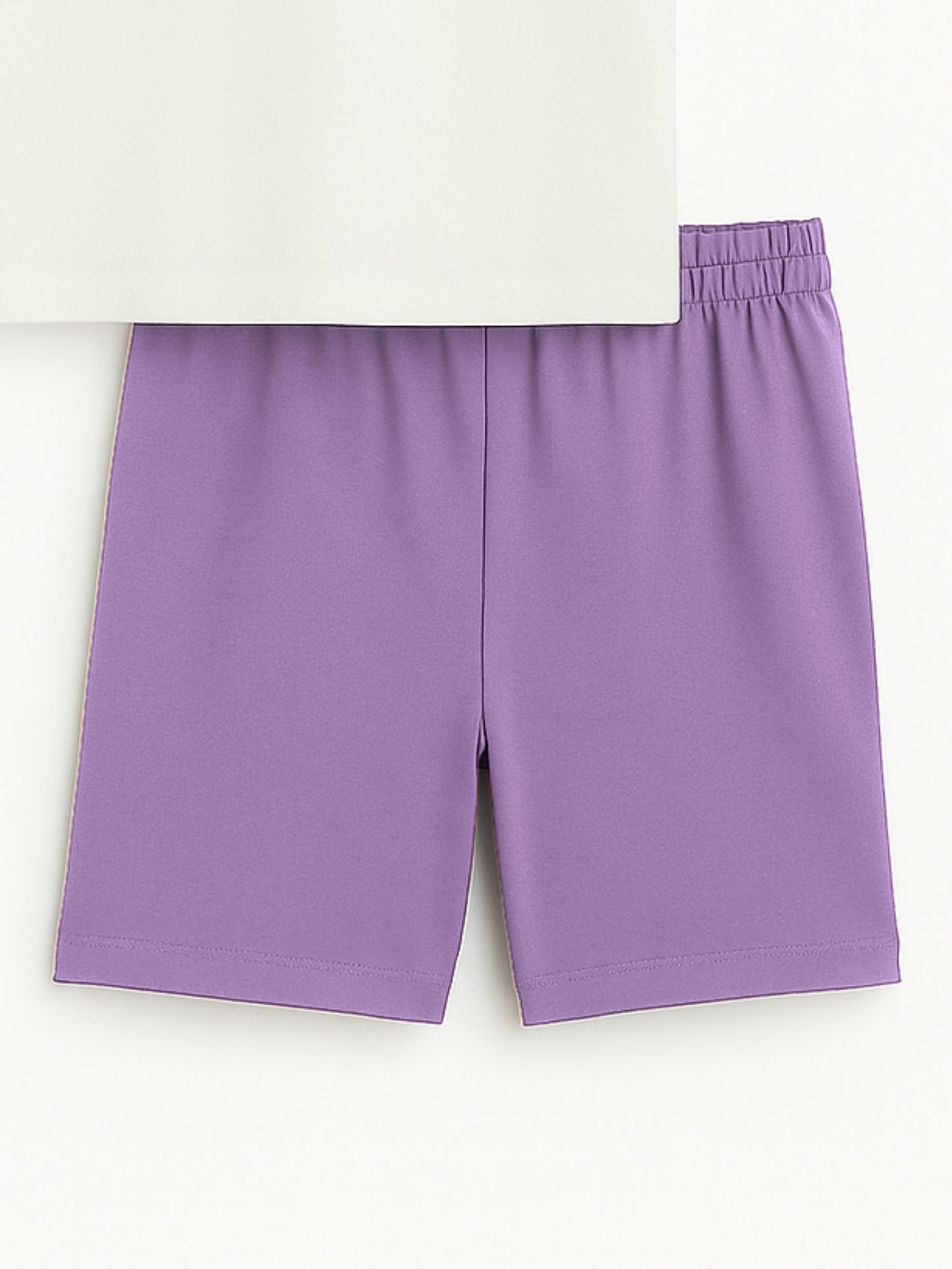 New York Puff Printed White & Lavender Boys Co-ord Set