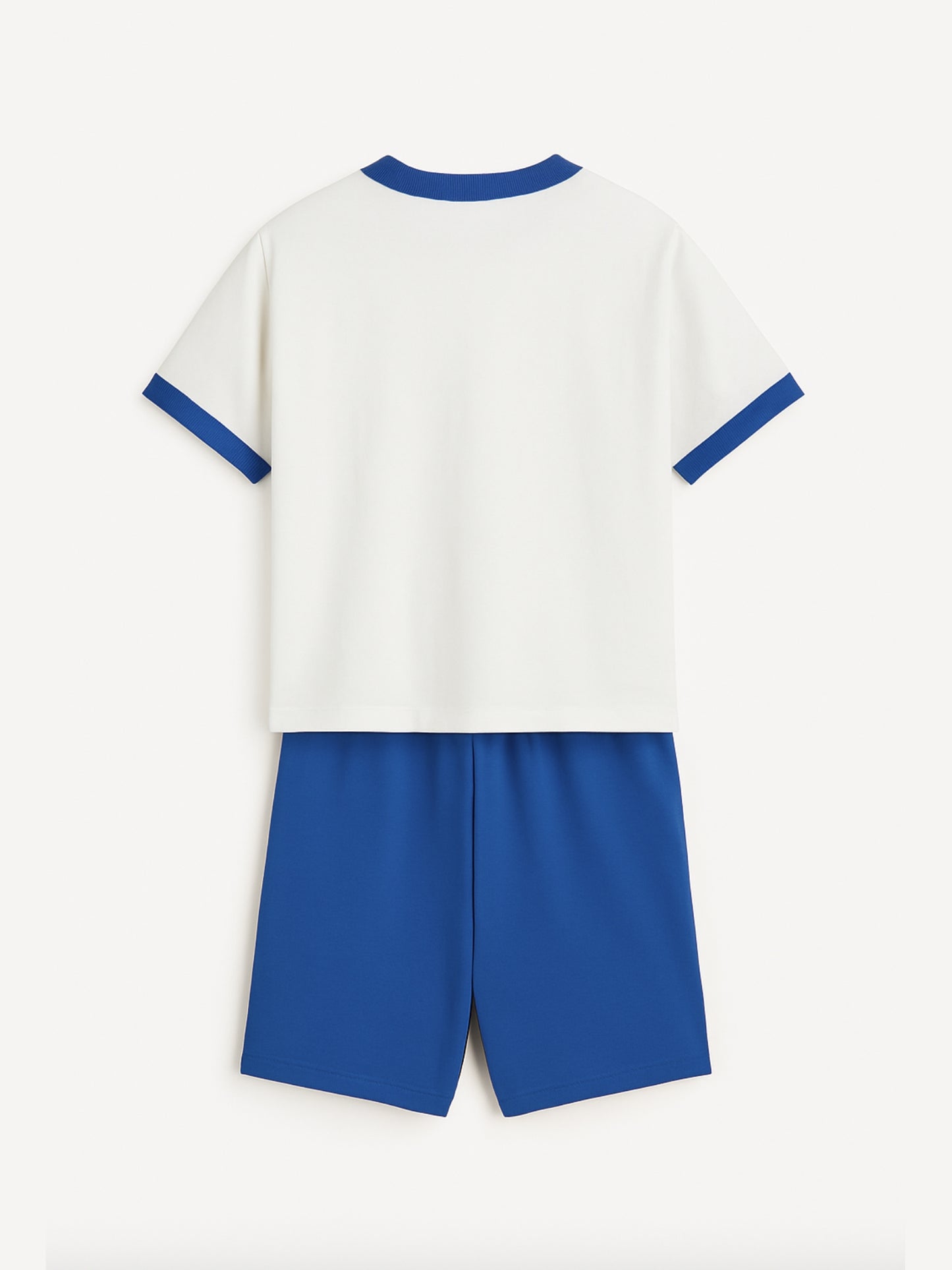 Brooklyn Puff Printed White & Blue Boys Co-ord Set