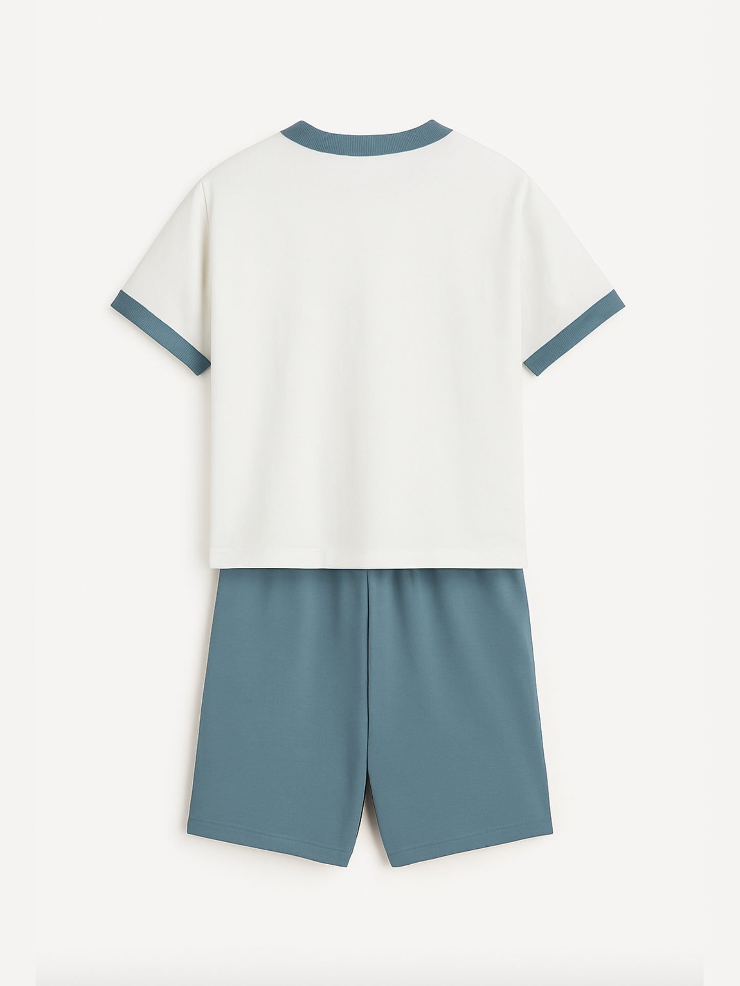 Cool Kidz Puff Printed White & Green Boys Co-ord Set