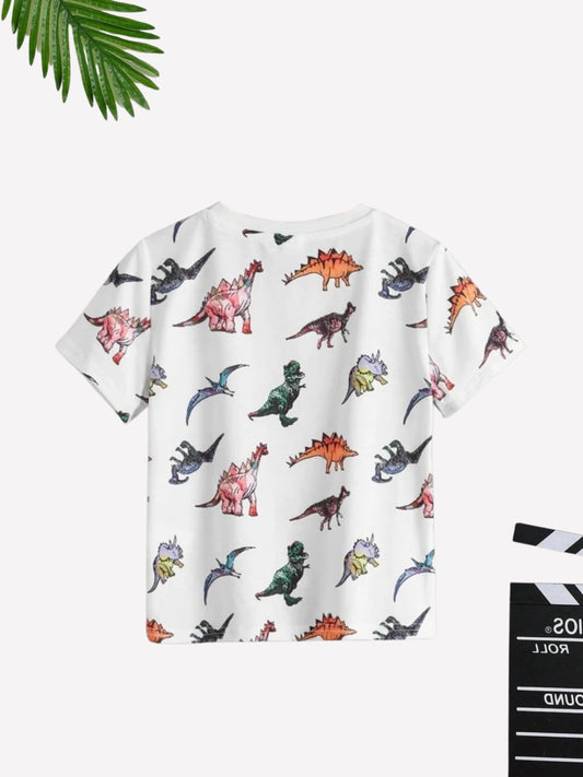 Boys Dinosaur Printed Cotton Blend Casual wear Comfortable T-Shirt