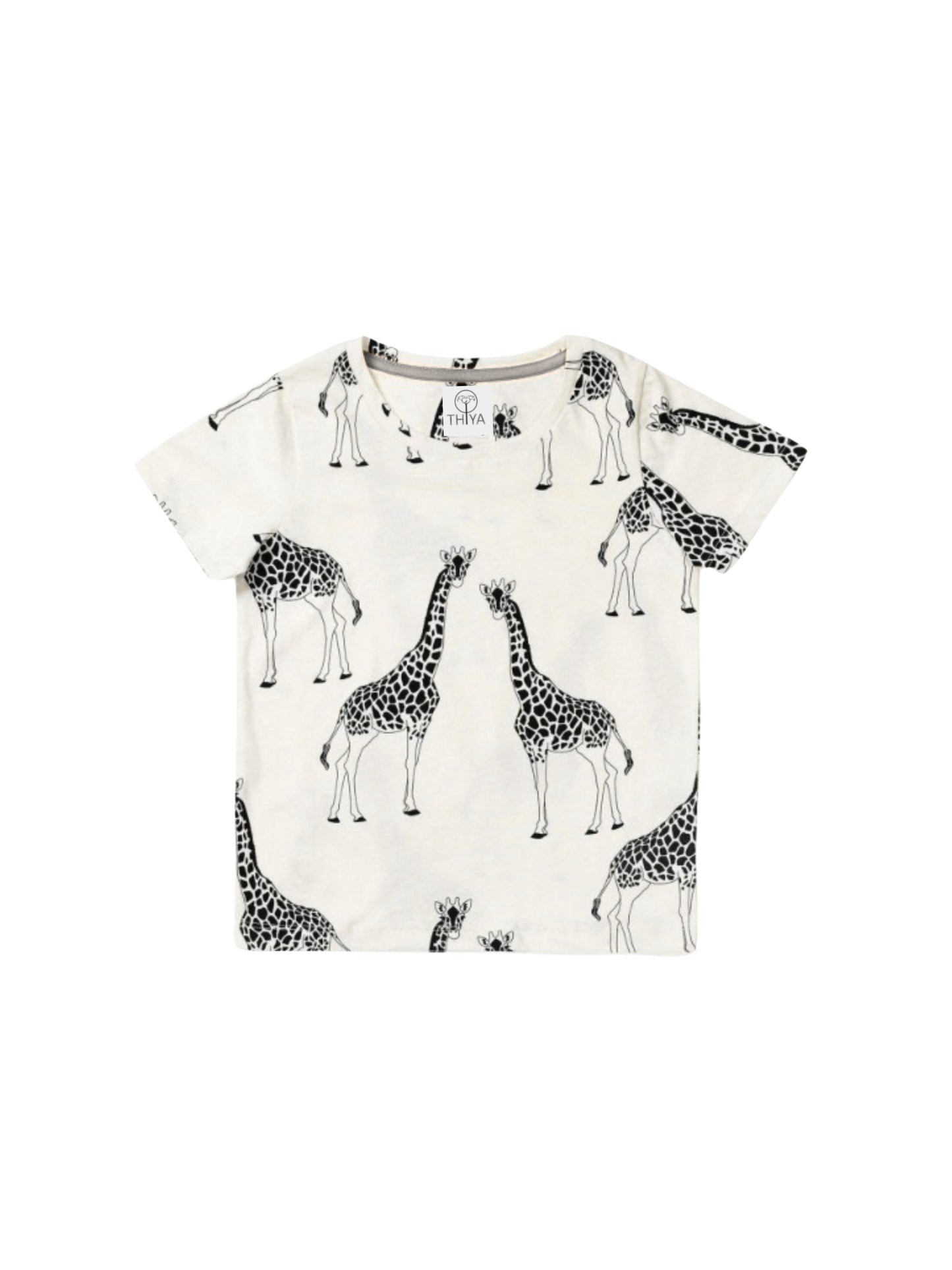 Grey Giraffe Printed Clothing Co-ord Set For Boys