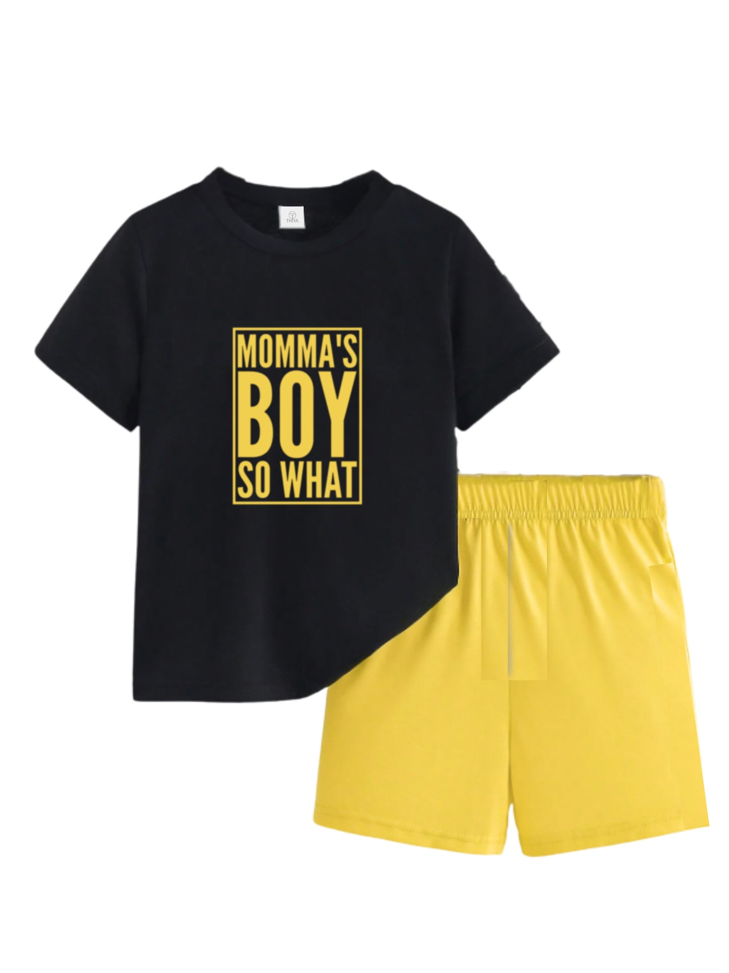 So What Black Graphic Printed Clothing Co-ord Set For Boys