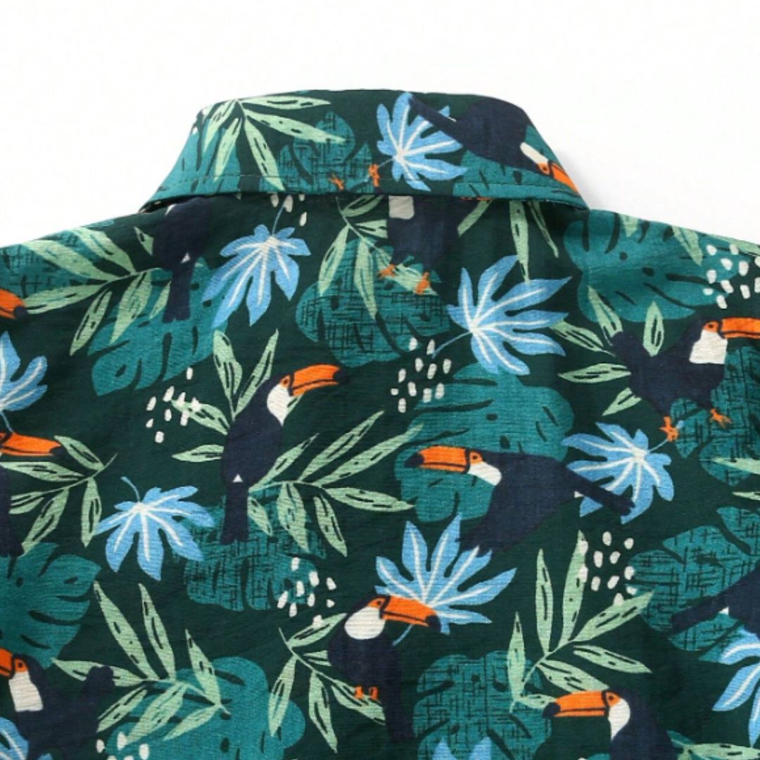 Boys Black Bird Printed Cotton Blend Casual wear Comfortable Shirt