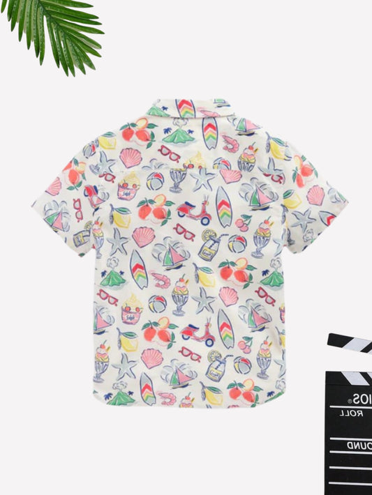 Boys Beach Printed Cotton Blend Casual wear Comfortable Shirt