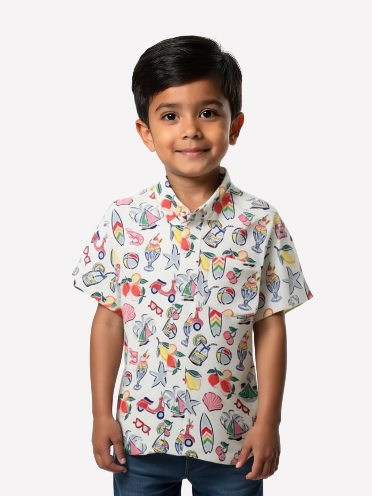 Boys Beach Printed Cotton Blend Casual wear Comfortable Shirt