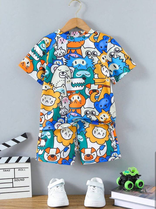 Animal Printed Clothing Co-ord Set For Boys