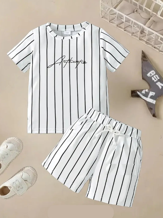 Authentic Graphic Lining Printed Clothing Co-ord Set For Boys