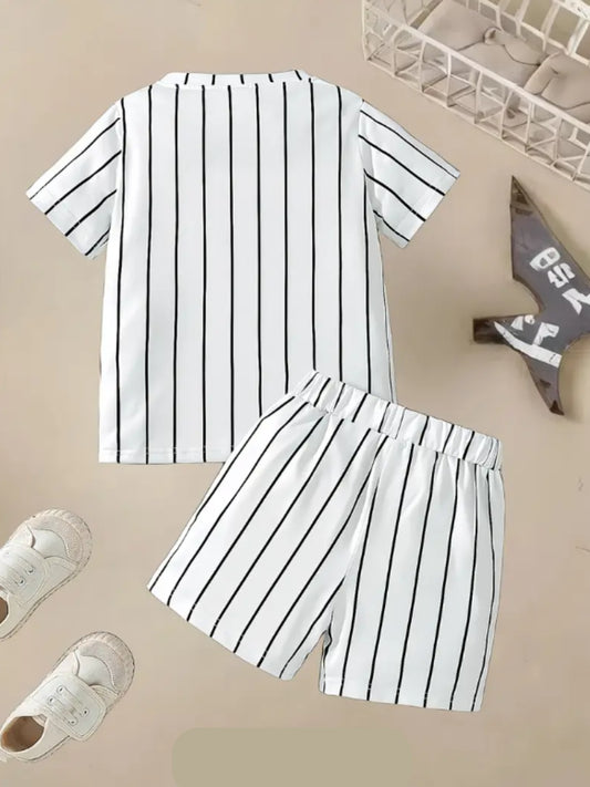 Authentic Graphic Lining Printed Clothing Co-ord Set For Boys