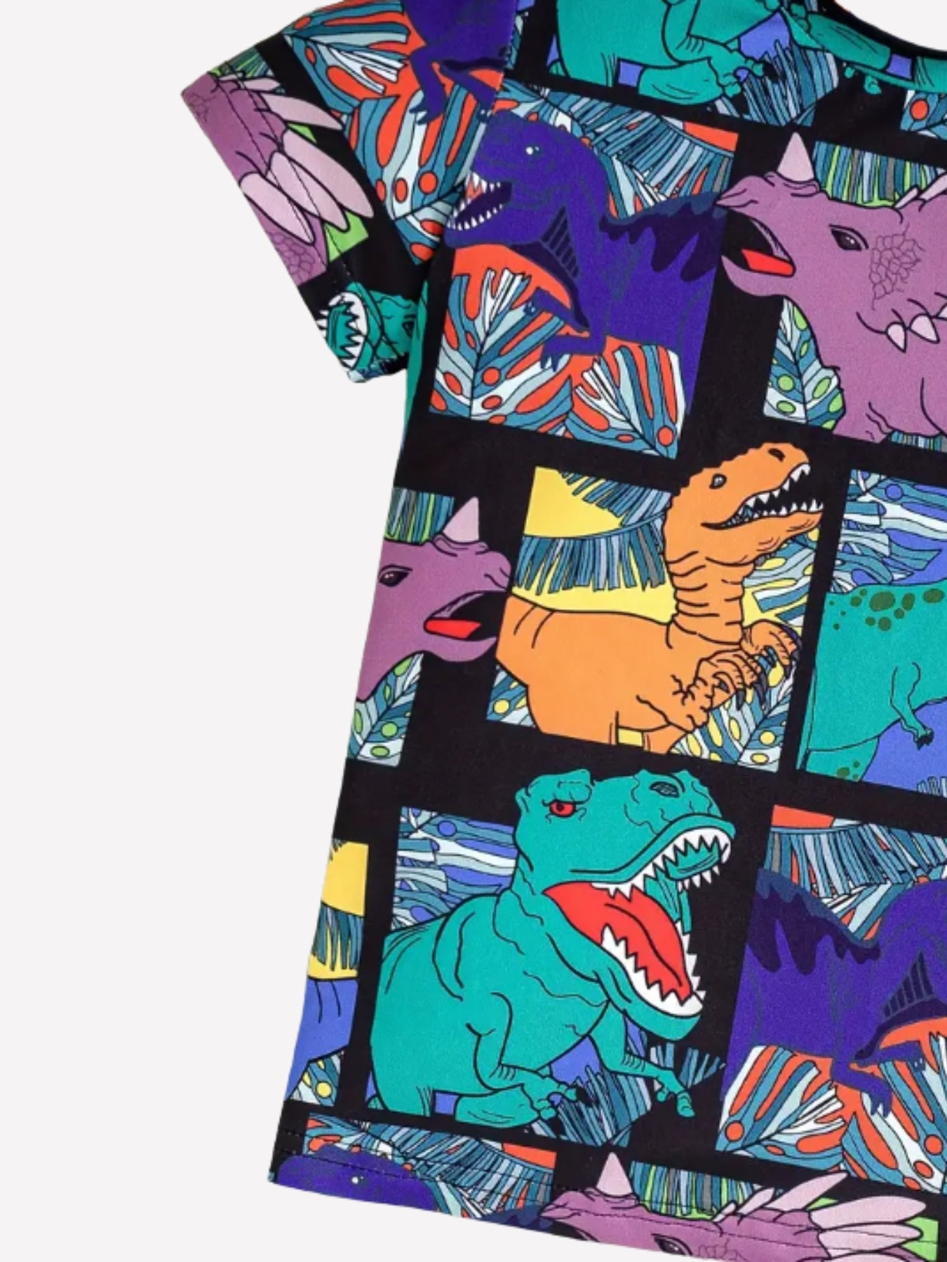 Boys Black Dinosaur Cotton Blend Casual wear Comfortable T-Shirt