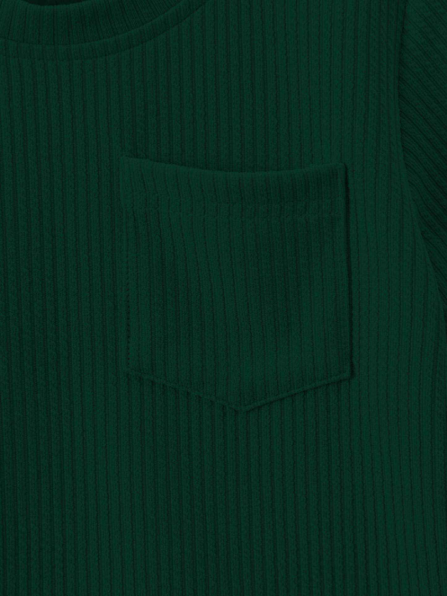 Olive Green Ribbed With Pocket Clothing Co-ord Set For Boys