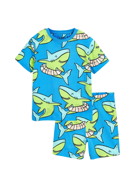 Boys Blue Sharks Print Co-ord Set