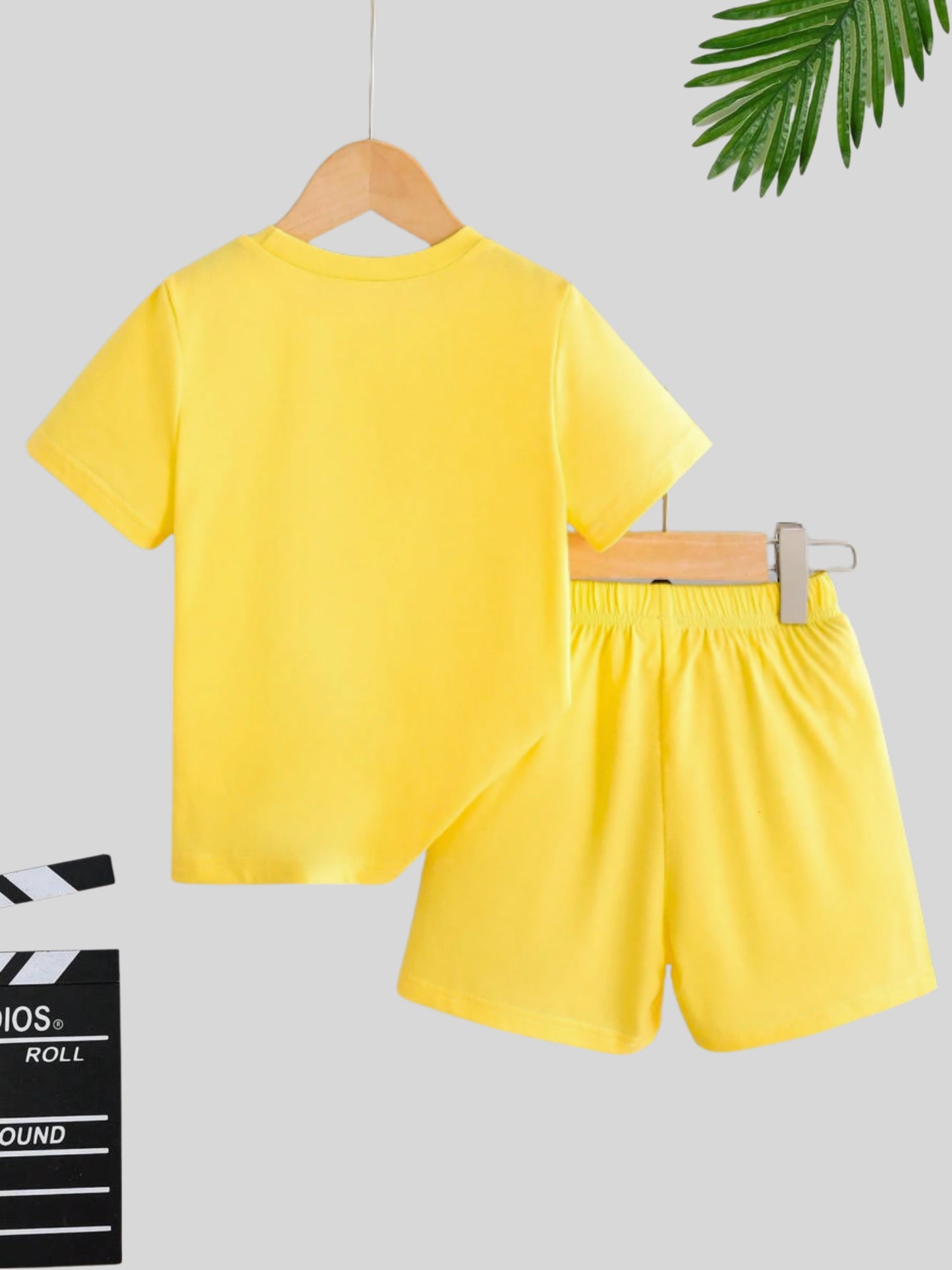 Yellow Balance Graphic Printed Clothing Co-ord Set For Boys