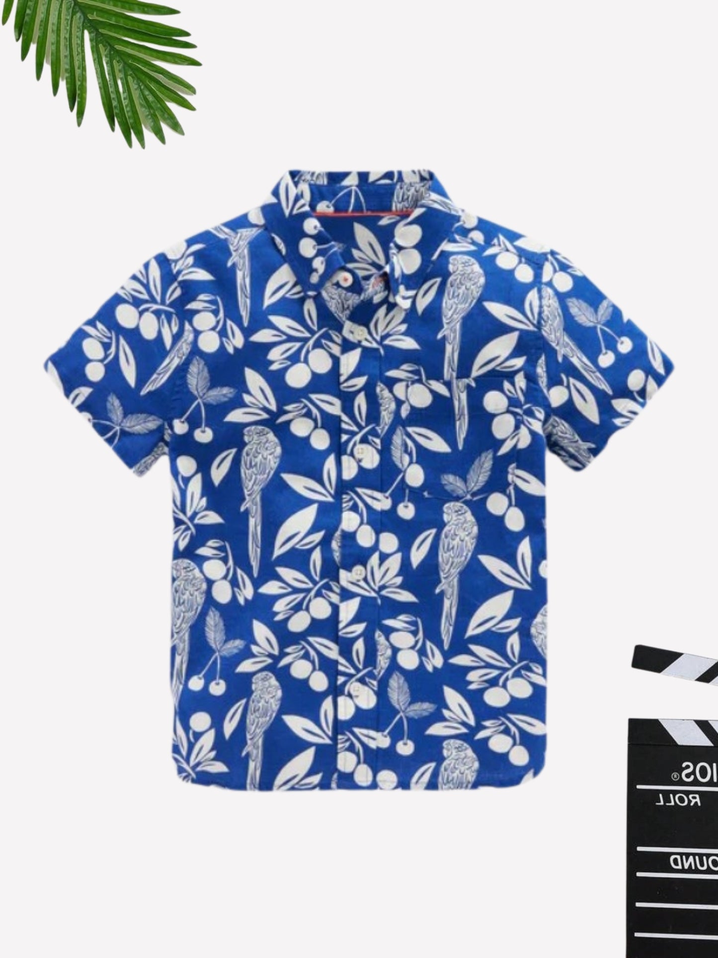 Boys Blue Tropical Printed Cotton Blend Casual wear Comfortable Shirt