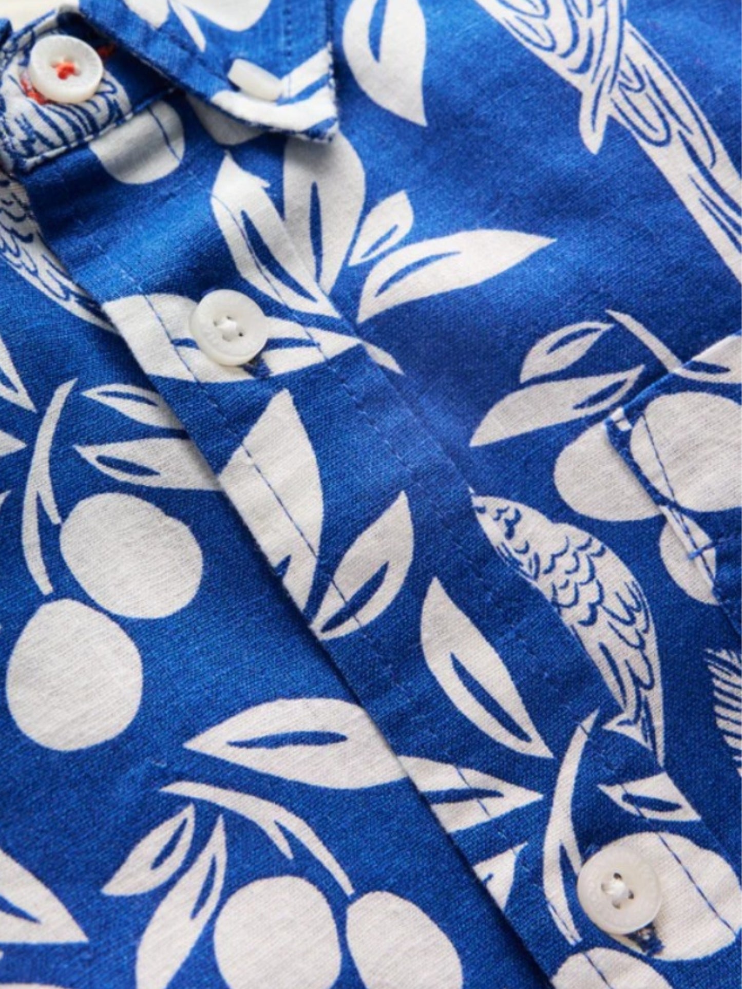 Boys Blue Tropical Printed Cotton Blend Casual wear Comfortable Shirt