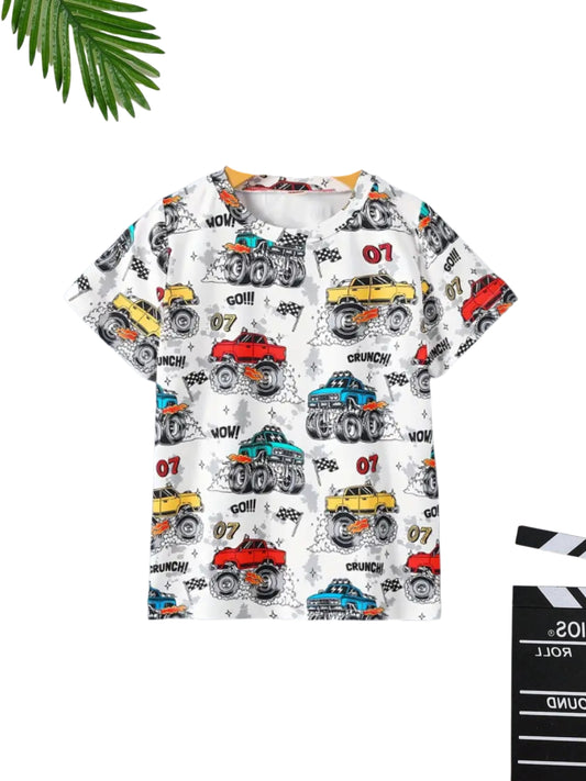 Boys Cars Printed Cotton Blend Casual wear Comfortable T-Shirt
