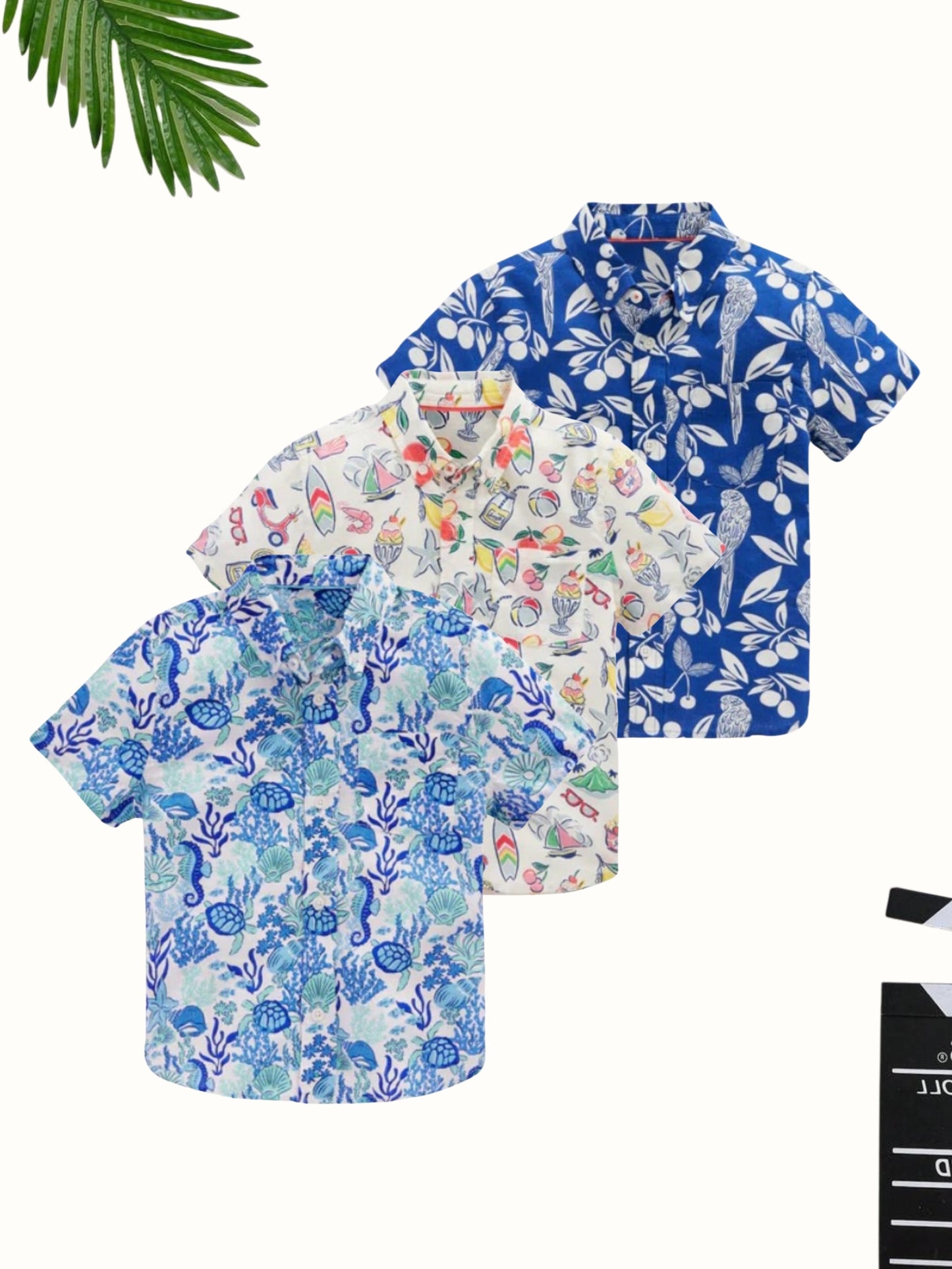 Combo Set of Turtle, Summer & Tropical Printed Shirt for Boys