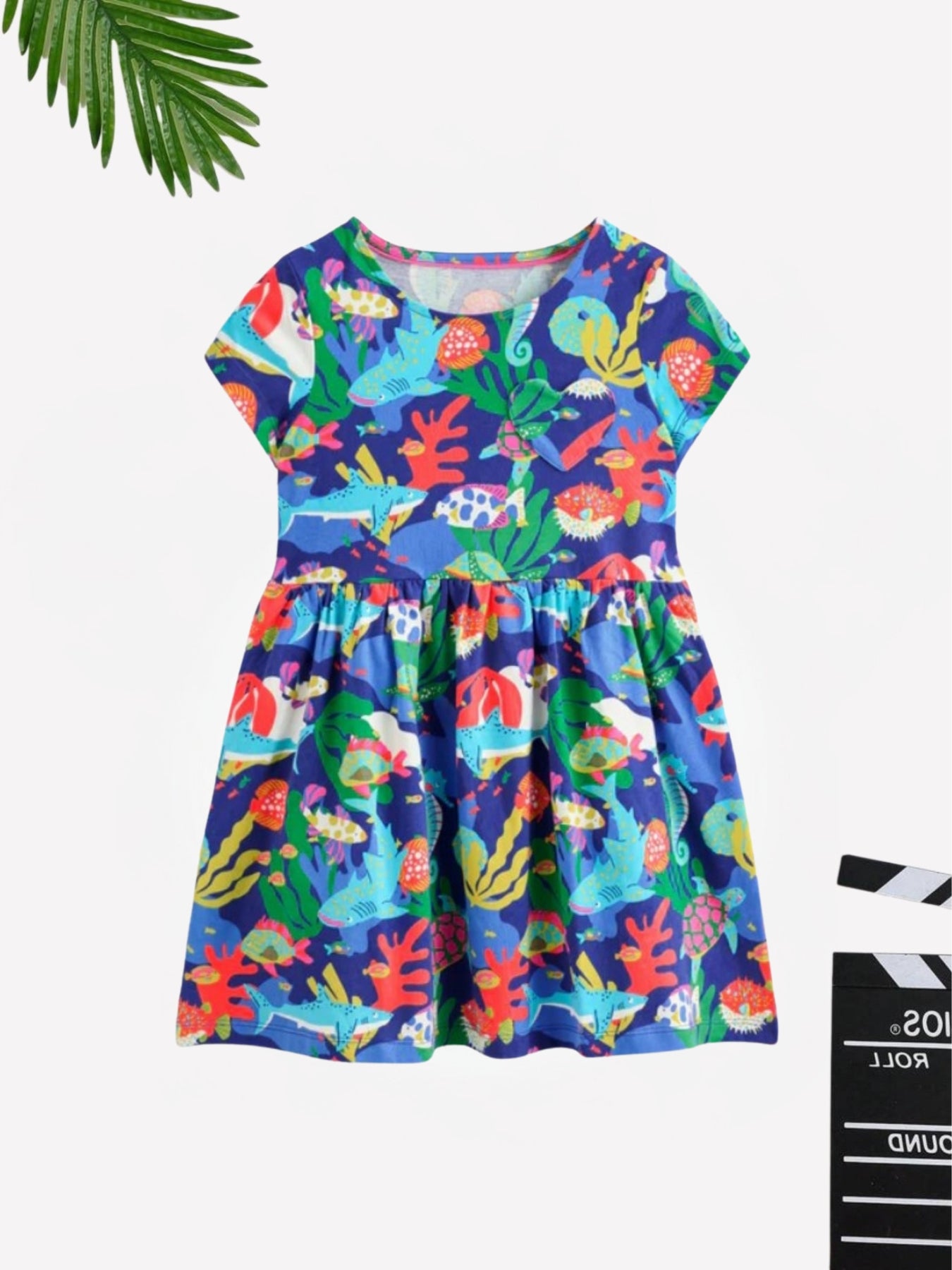 Multi Fish Cotton Blend Casual wear Comfortable Dress For Girls