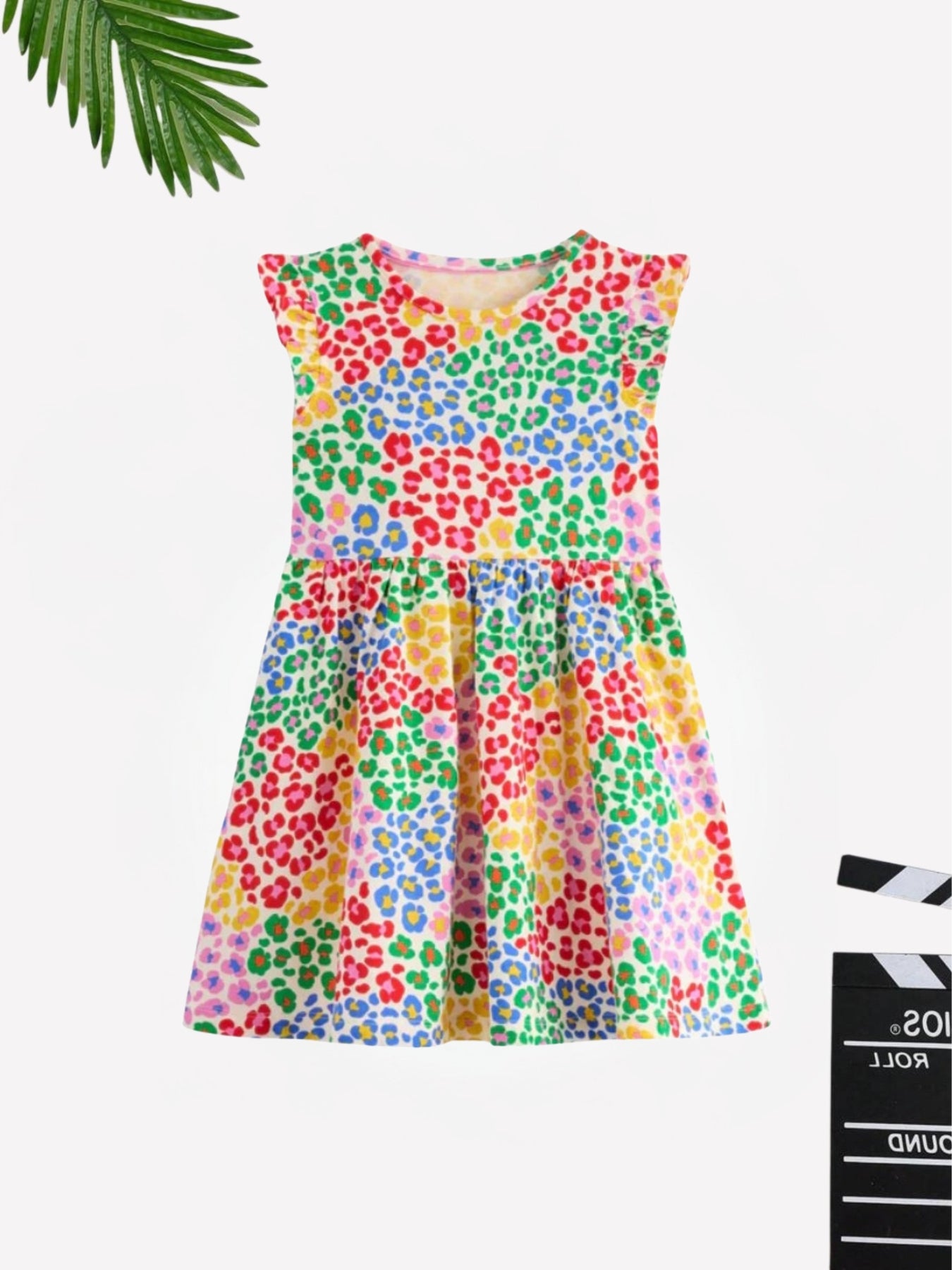 Multicolor Abstract Cotton Blend Casual wear Comfortable Dress For Girls