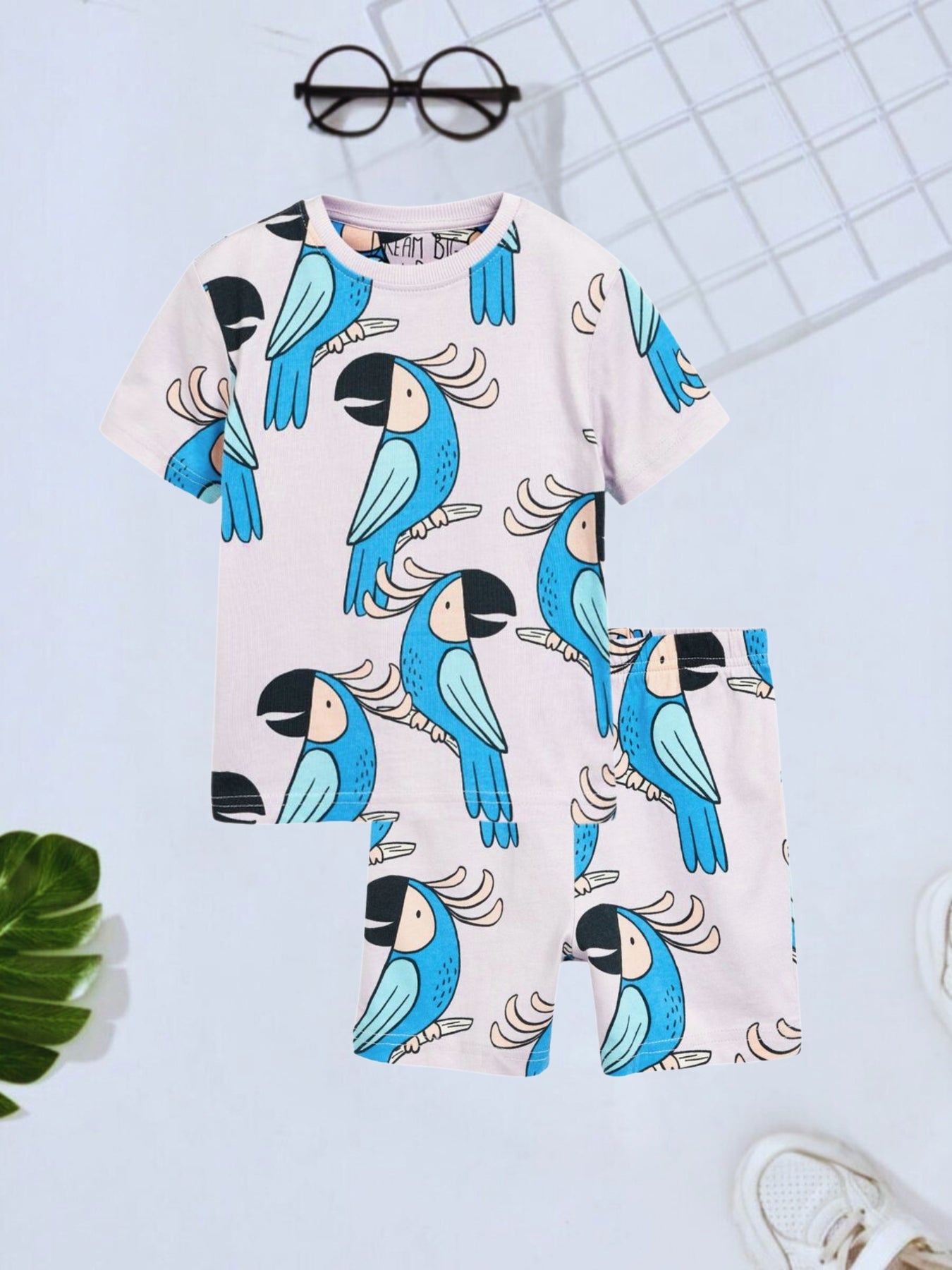 Pink Parrot Printed Clothing Co-ord Set For Boys