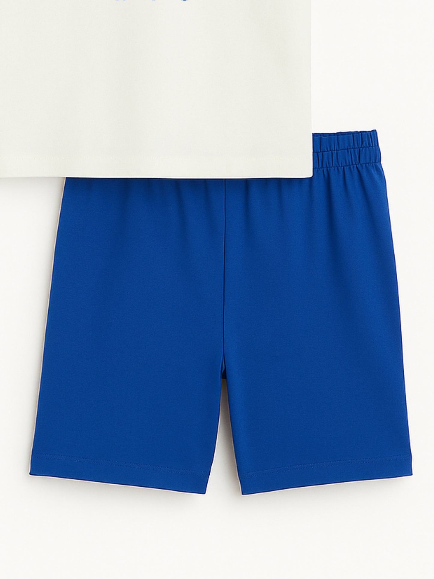 Brooklyn Puff Printed White & Blue Boys Co-ord Set