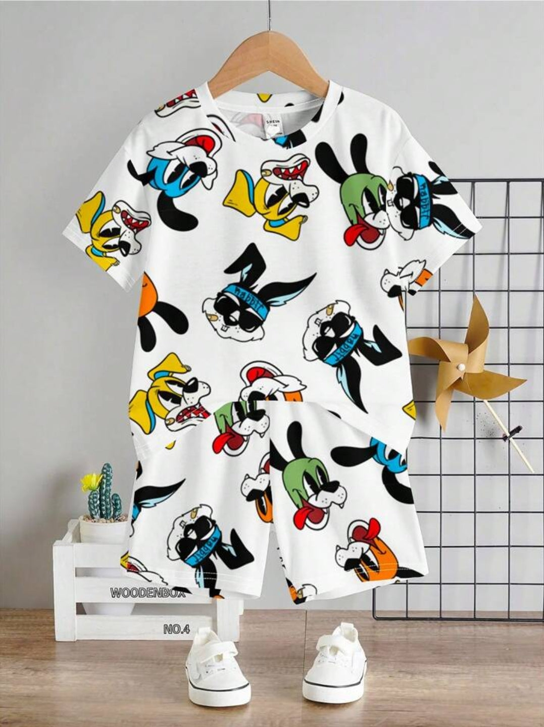 Dog Printed Clothing Co-ord Set For Boys