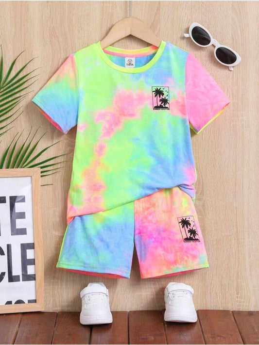 Tye & Dye Printed Clothing Co-ord Set For Boys
