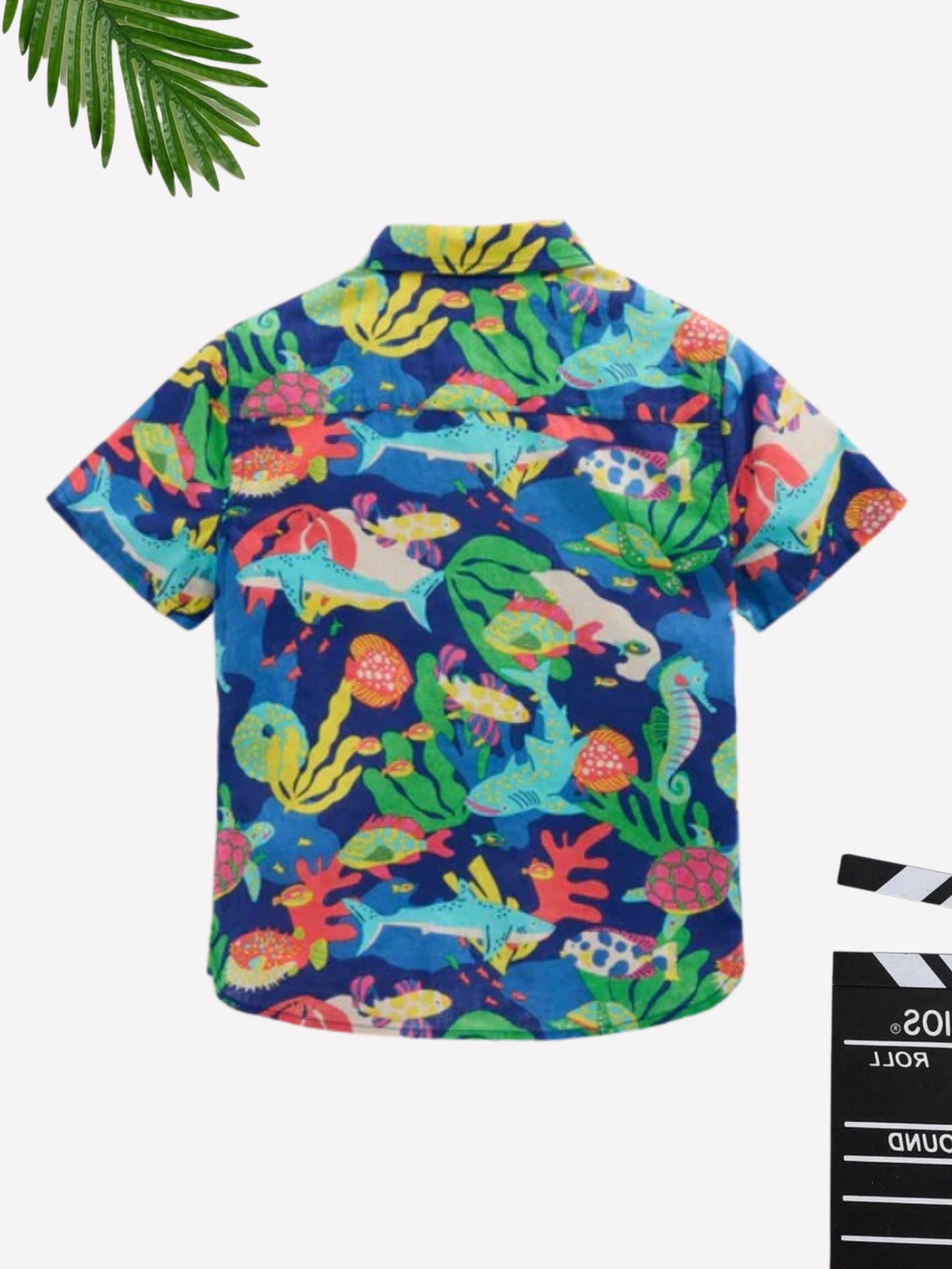 Boys Multi Fish Printed Cotton Blend Casual wear Comfortable Shirt