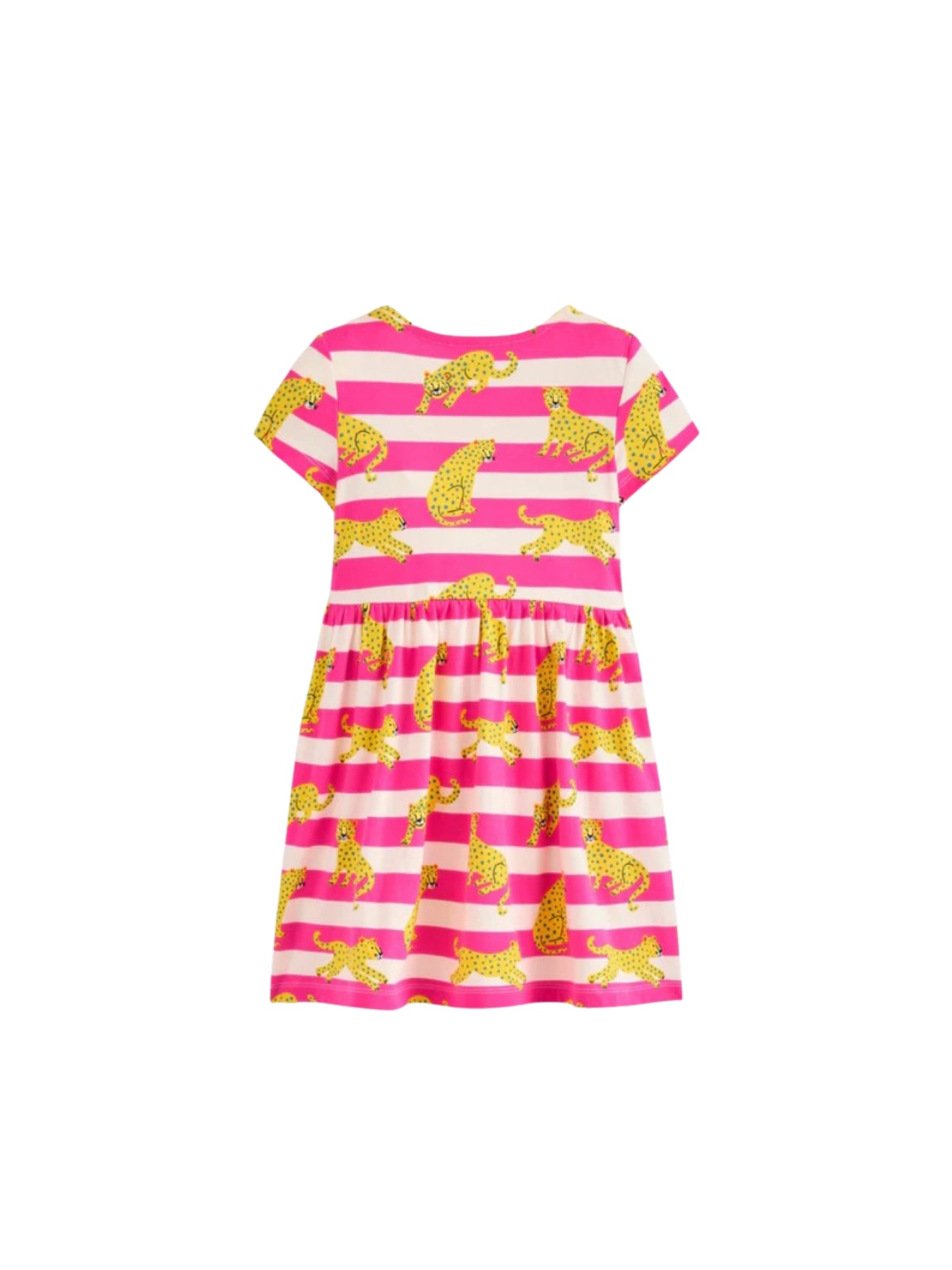 Pink Striped Tigress Cotton Blend Casual wear Comfortable Dress For Girls