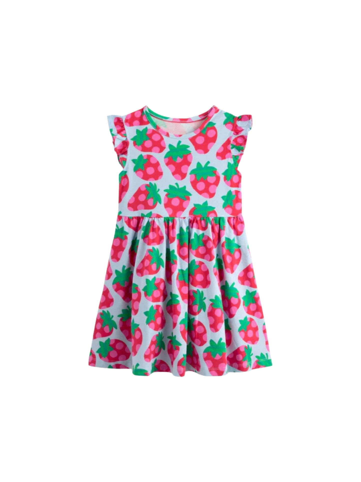 Strawberries Cotton Blend Casual wear Comfortable Dress For Girls