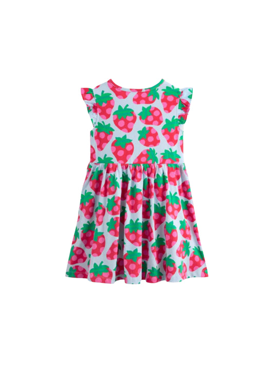 Strawberries Cotton Blend Casual wear Comfortable Dress For Girls