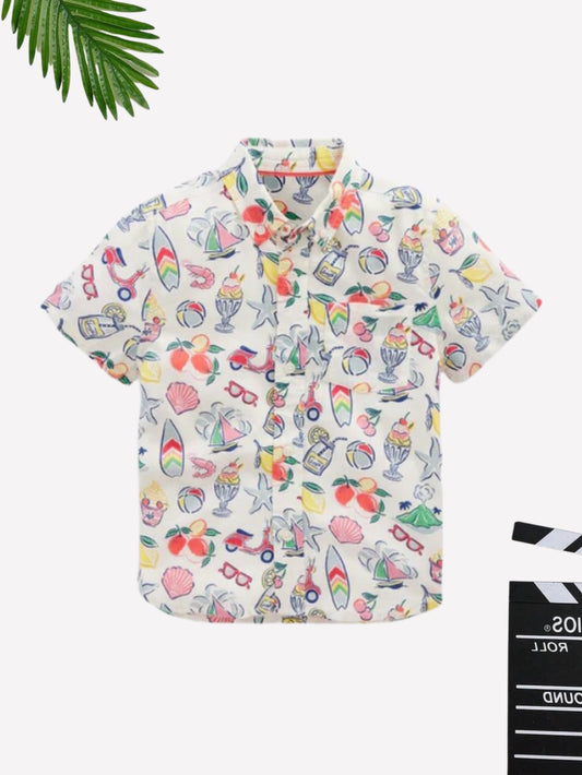 Boys Beach Printed Cotton Blend Casual wear Comfortable Shirt