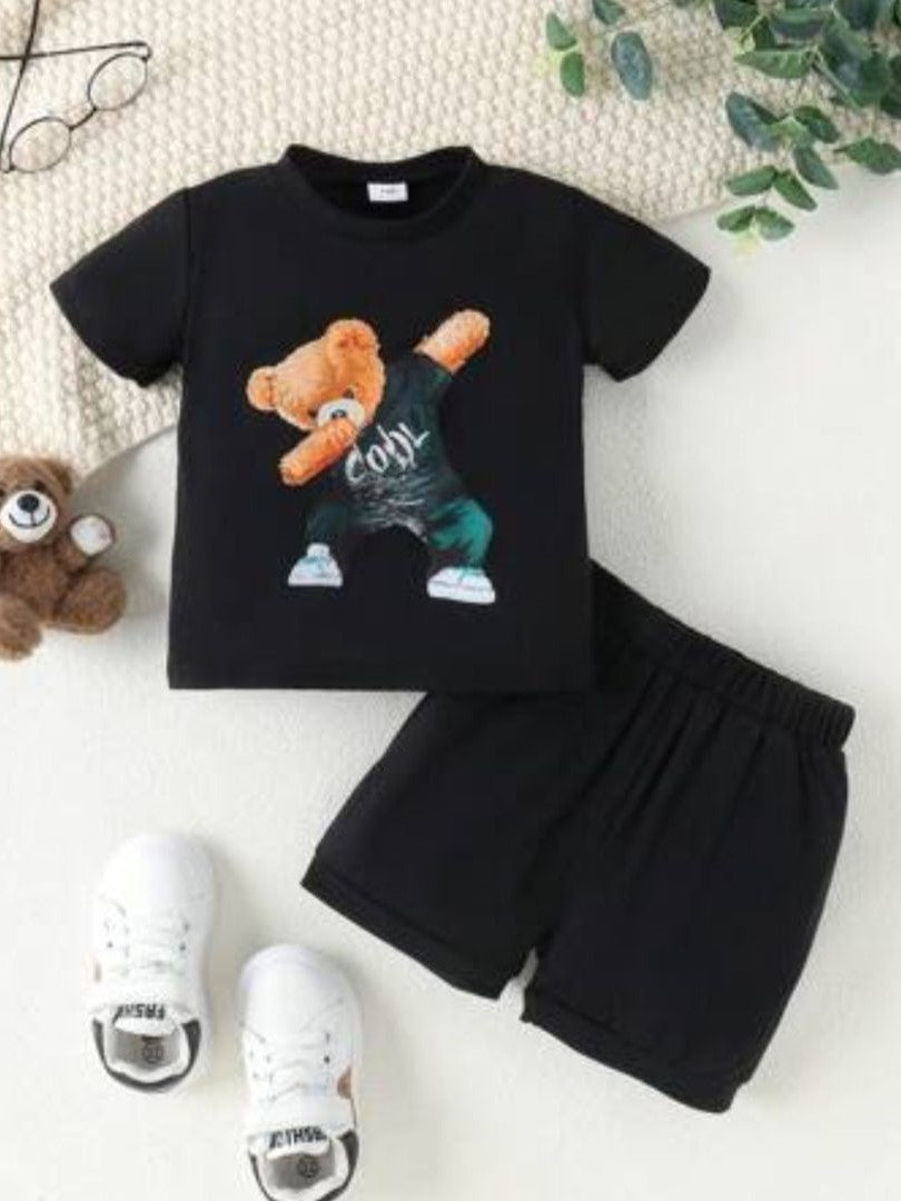 Panda Graphic Printed Clothing Co-ord Set For Boys