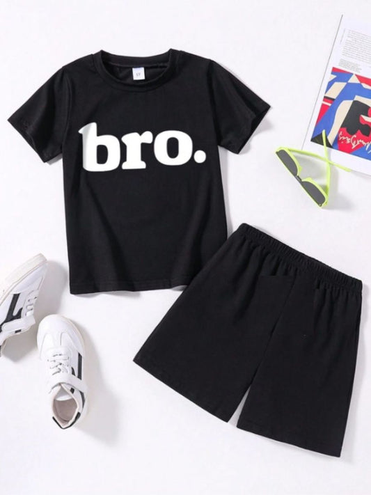 Bro Graphic Printed Clothing Co-ord Set For Boys