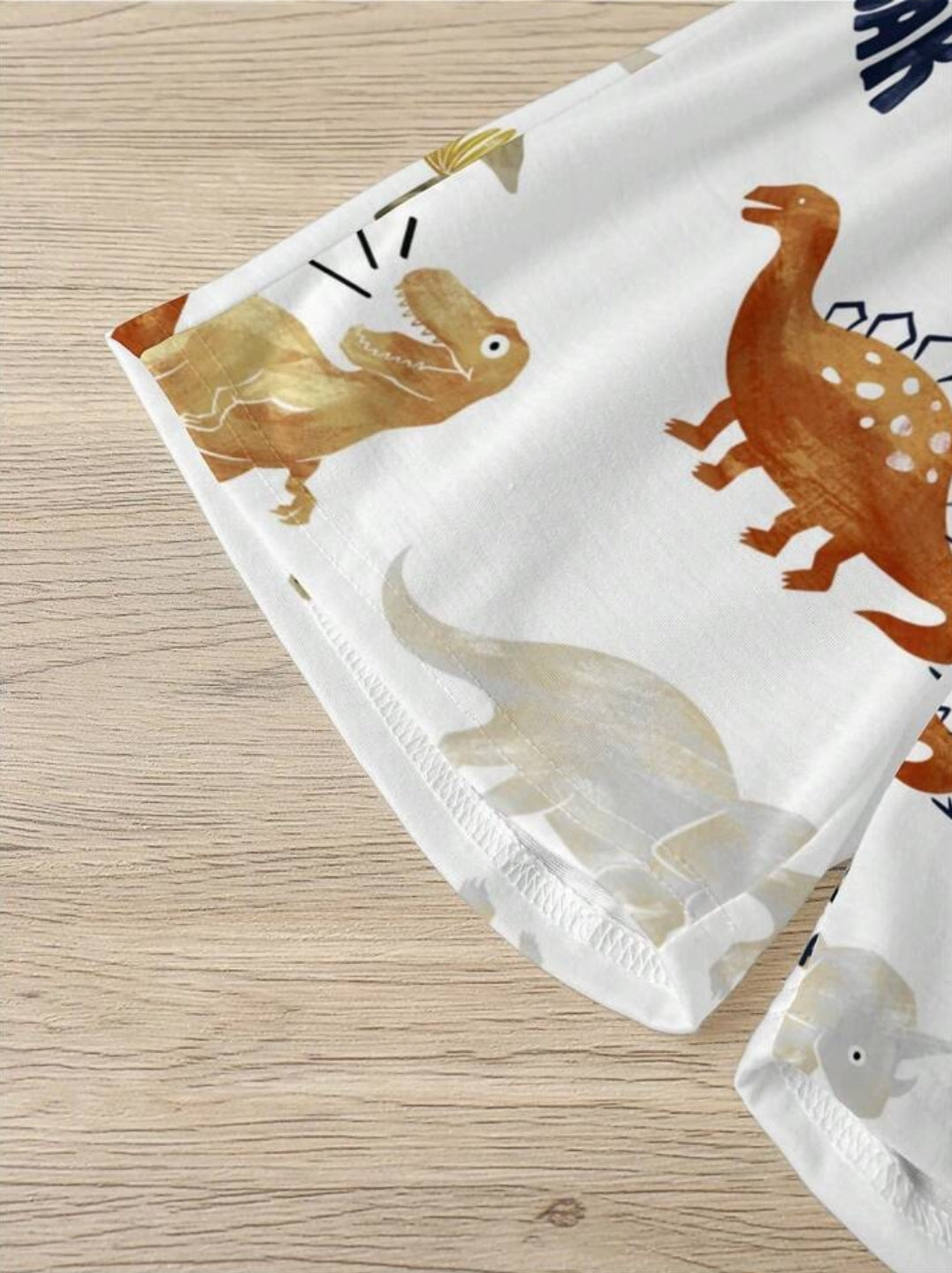 White Dino Printed Clothing Co-ord Set For Boys