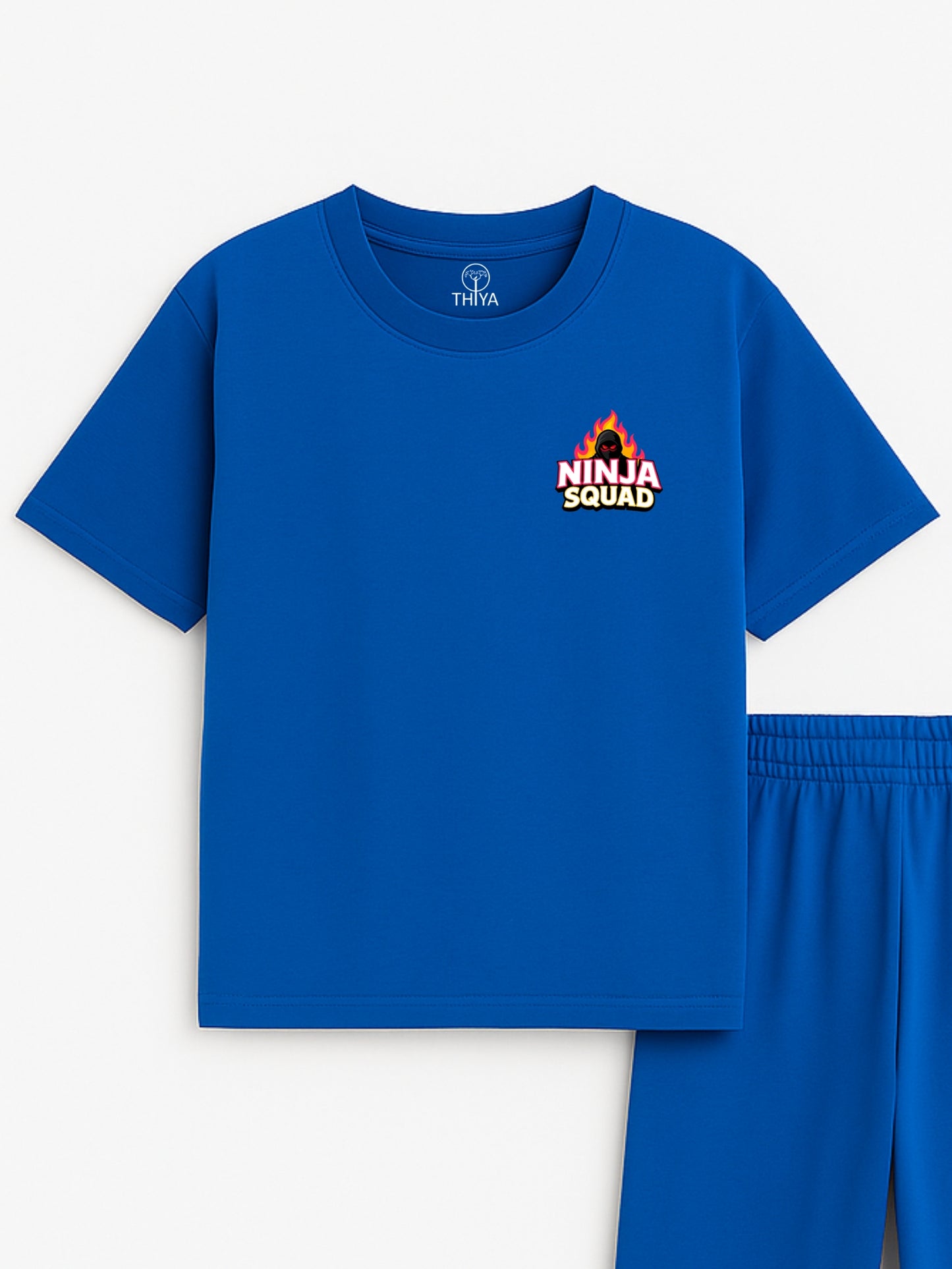 Ninja Printed Blue Boys Joggers Set